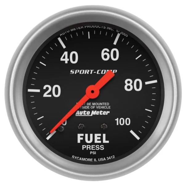 AutoMeter, 2-5/8in fuel pressure gauge, 0-100PSI, ATM3412