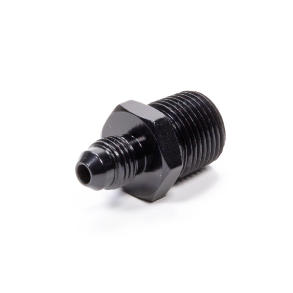 Fragola -10 x 3/8in NPT, Straight Adapter, Black - FRG481611-BL