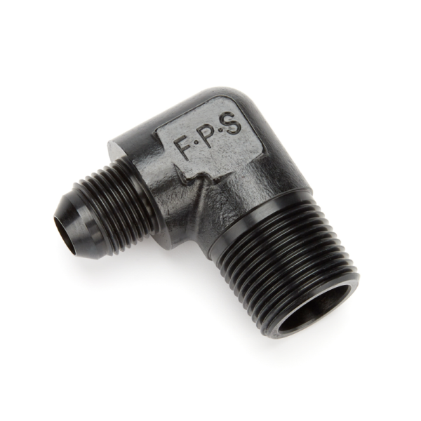 Fragola -8 Male x 3/4in Male NPT 90 Deg Adapter, Black - FRG482217-BL