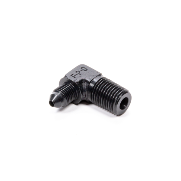 Fragola -3 Male x 1/4in Male NPT 90 Deg Adapter, Black - FRG482234-BL