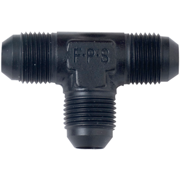 Fragola -8 AN Male Tee Adapter, Black - FRG482408-BL