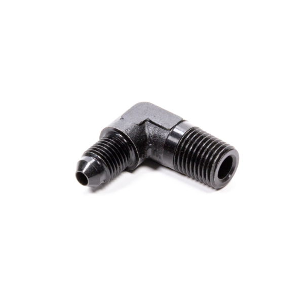 Fragola -4 Male x 1/4in Male NPT 90 Deg Adapter, Black - FRG482244-BL
