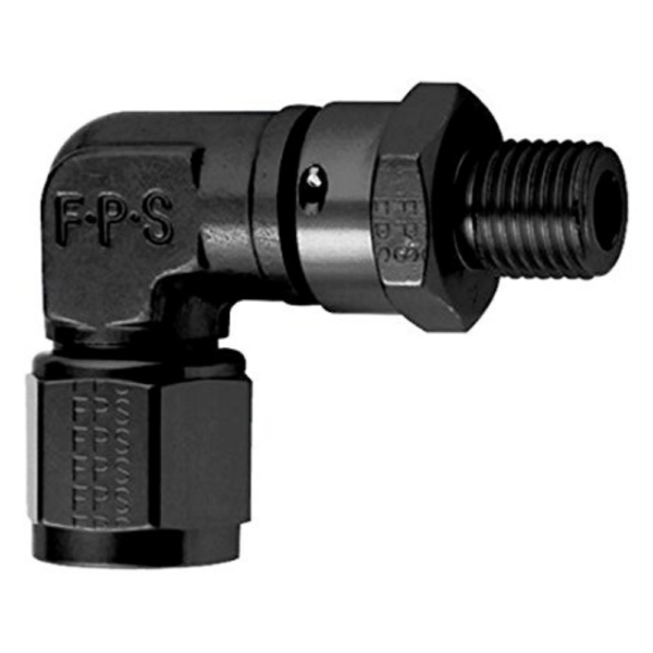 Fragola Adapter 90 Degree, 6AN Female to 6AN Male O-Ring, BLACK - FRG499006BL