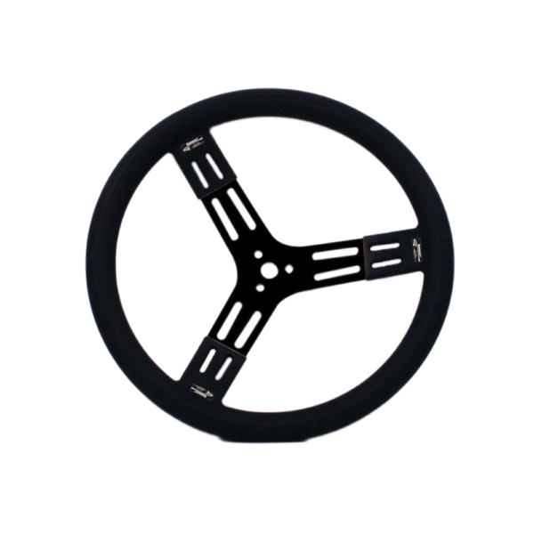 Longacre Racing Products 15in Diameter, 2.75in Dish, Standard Grip, Steering Wheel (BLACK) - LON52-56809